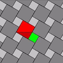 A Pythagoras tiling covers the plane with
   periodic copies of the squares on the sides of the right triangle.