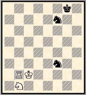 Computer investigations have
shown that it is possible for White to
capture one of the Black knights safely and ensure an eventual win
