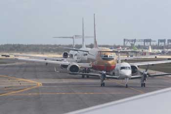 Planes queuing for take of