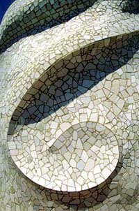 A detail of a Gaudí mosaic. 
