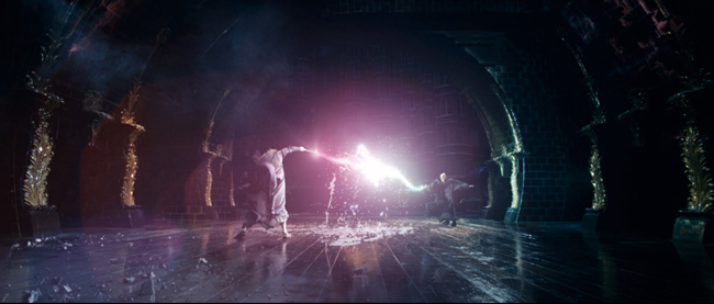 A scene from <i>Harry Potter</i>. Click on the image to play a  movie of Alexis' work in another window. Warning: it's a 18MB file.
