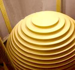 The TMD from Taipei 101 is a 650 tonne 
steel sphere suspended from the 92nd floor